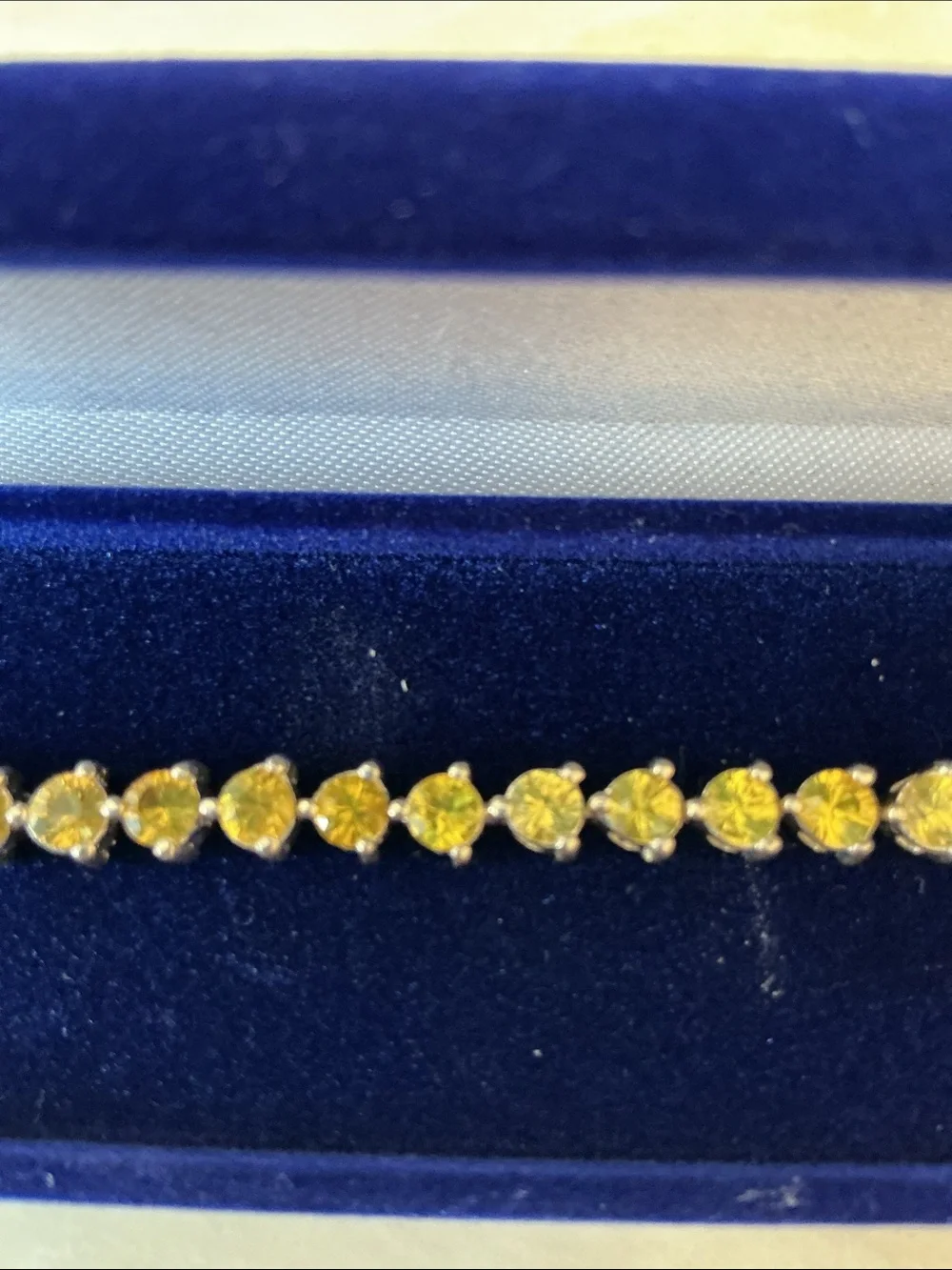 Peridot Color Crystal Tennis Bracelet - Women's Jewelry